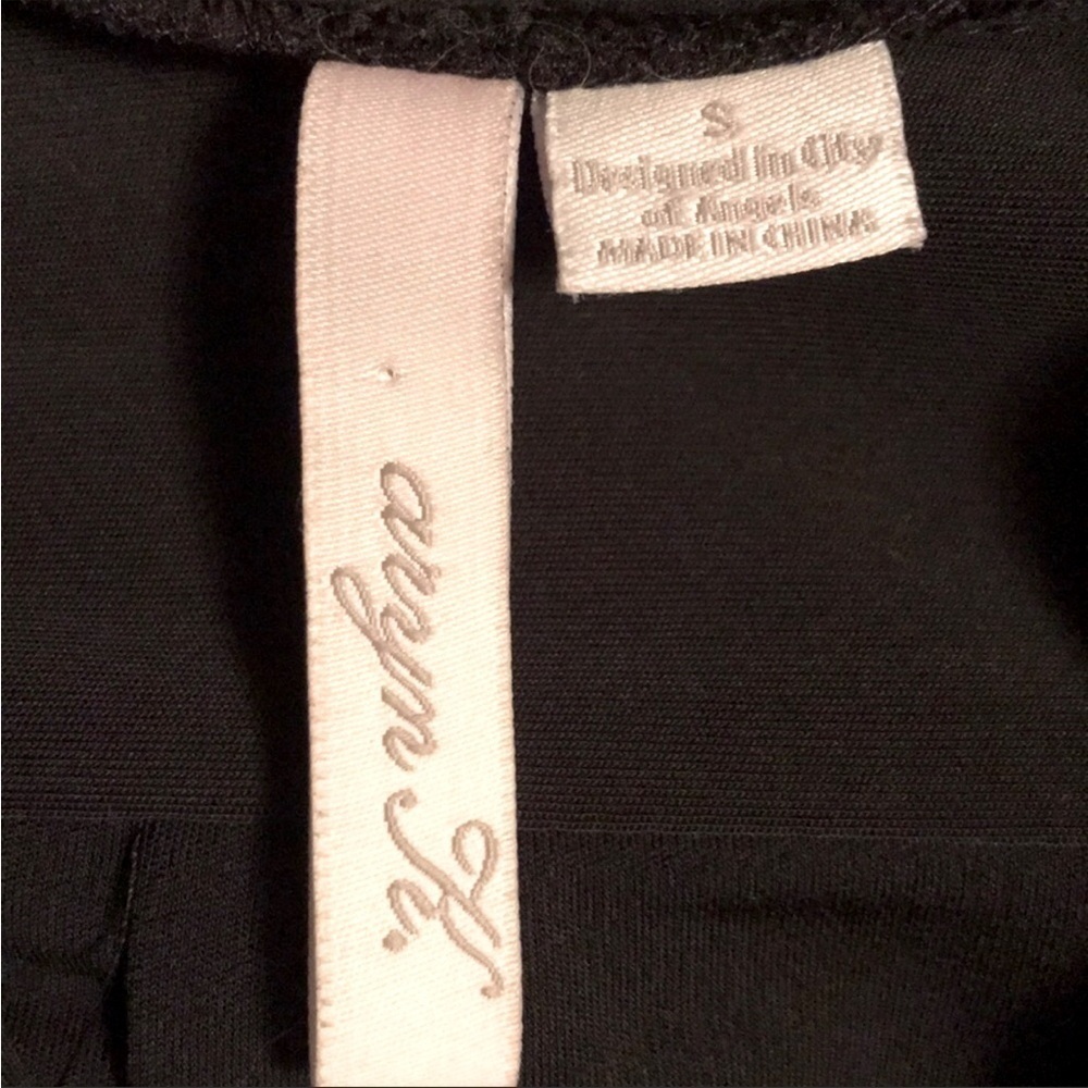 Vintage Gothic Wednesday Addams ARYN K Black peplum deep V-neck blazer Small - Picture 9 of 11